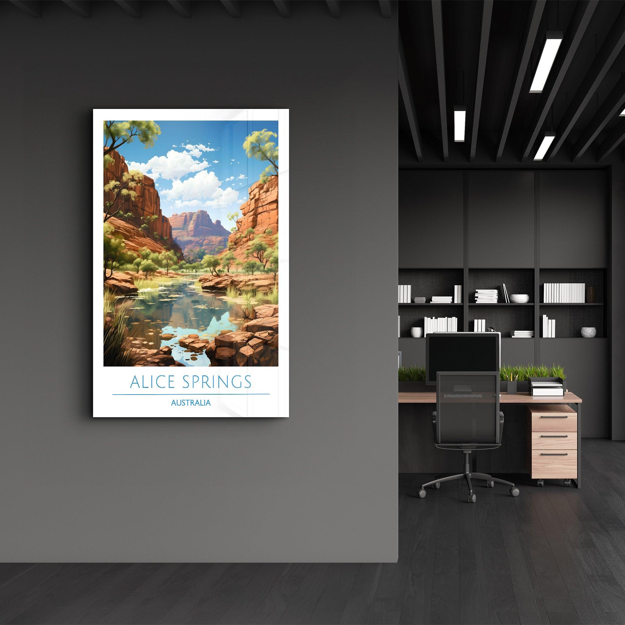 Alice Springs Australia-Travel Posters | Glass Wall Art - Artdesigna