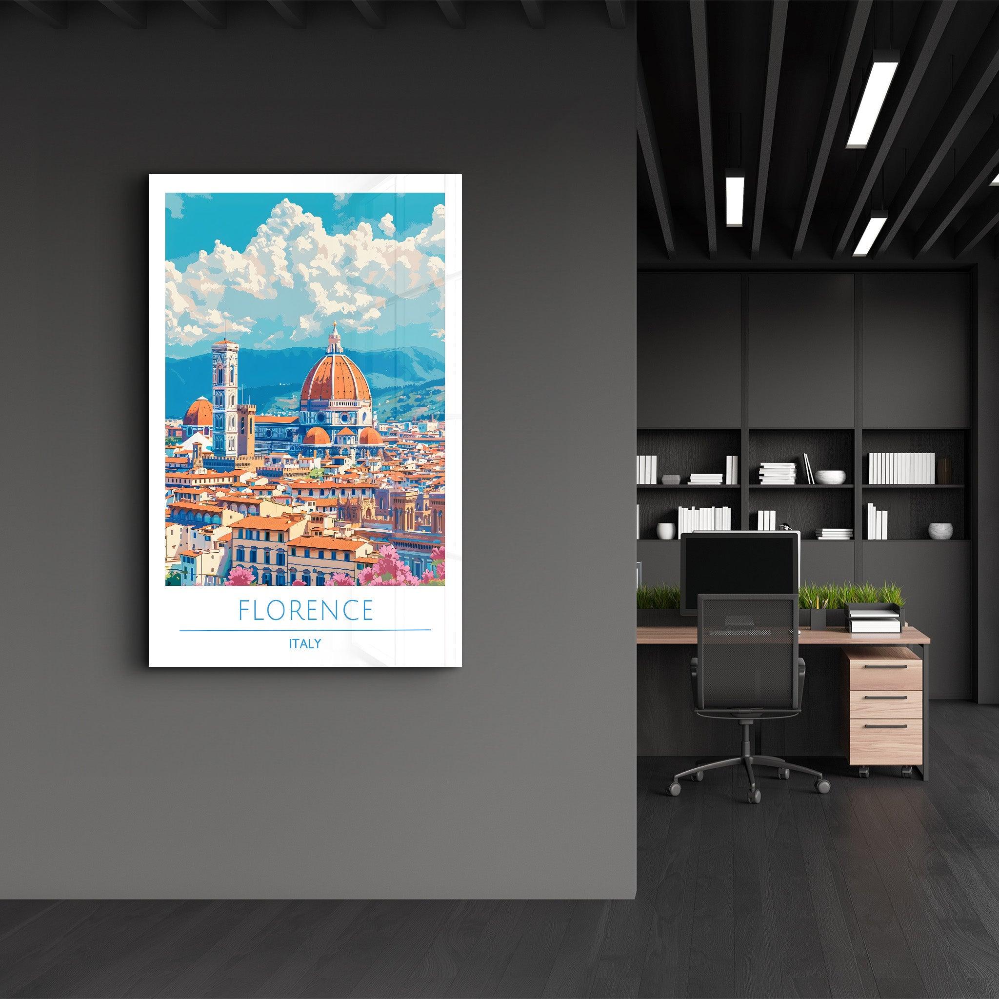 Florence Italy-Travel Posters | Glass Wall Art - Artdesigna