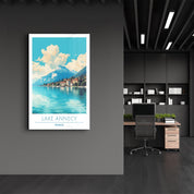 Lake Annecy France 2-Travel Posters | Glass Wall Art - Artdesigna