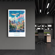 Denver-Colorado USA-Travel Posters | Glass Wall Art - Artdesigna