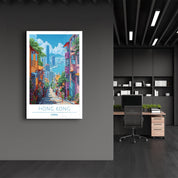 Hong Kong China-Travel Posters | Glass Wall Art - Artdesigna