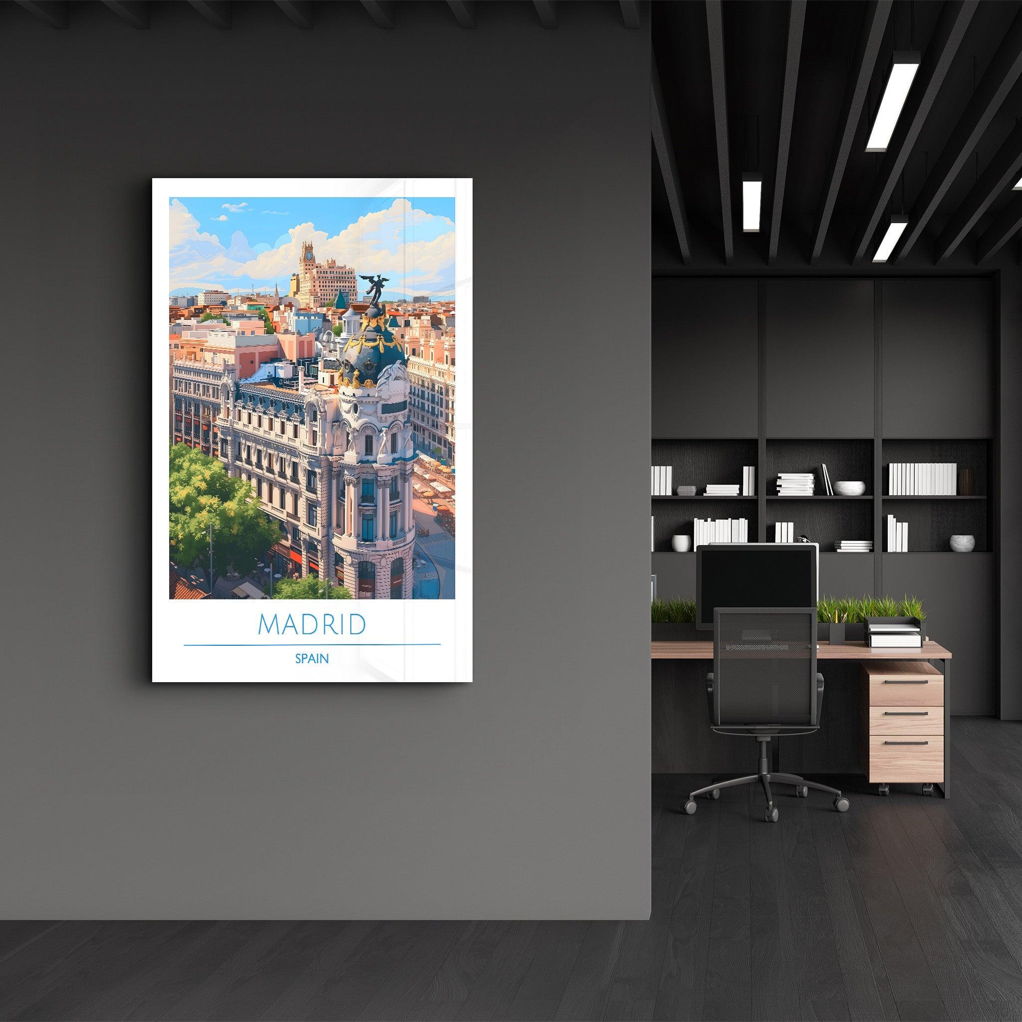 Madrid Spain-Travel Posters | Glass Wall Art - Artdesigna