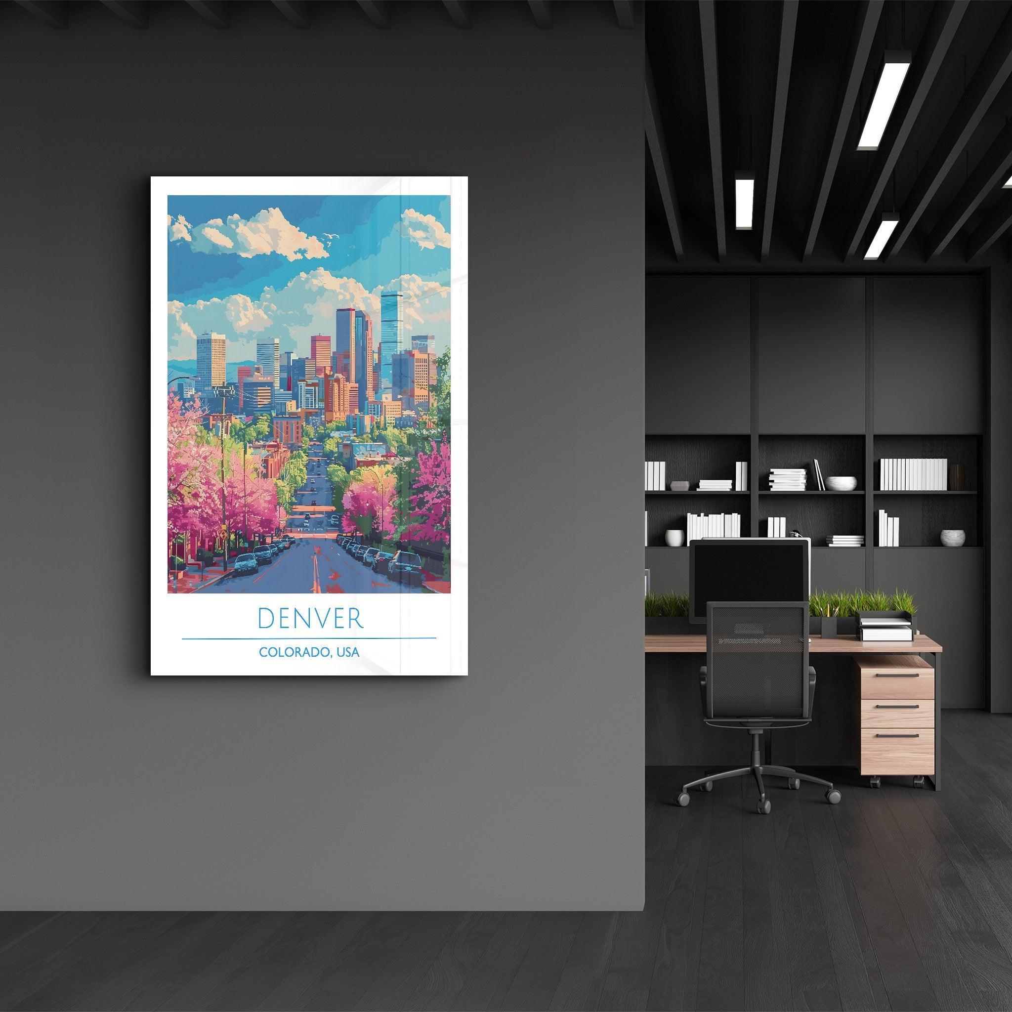 Colorado Denver-USA-Travel Posters | Glass Wall Art - Artdesigna