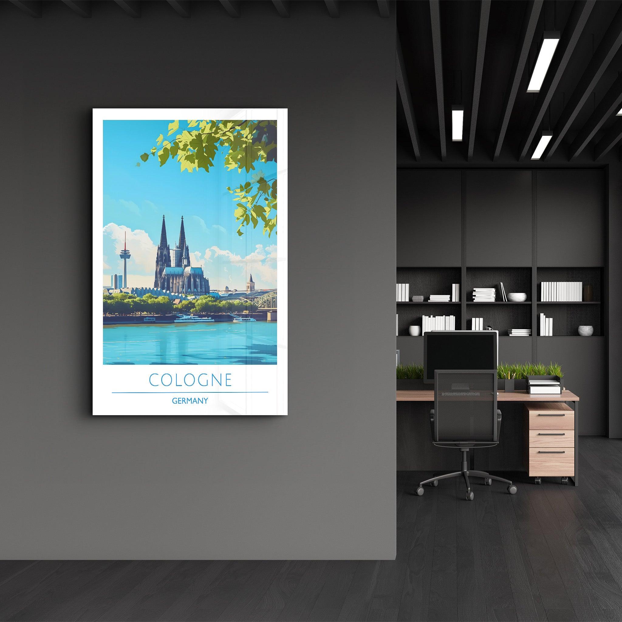 Cologne Germany 2-Travel Posters | Glass Wall Art - Artdesigna