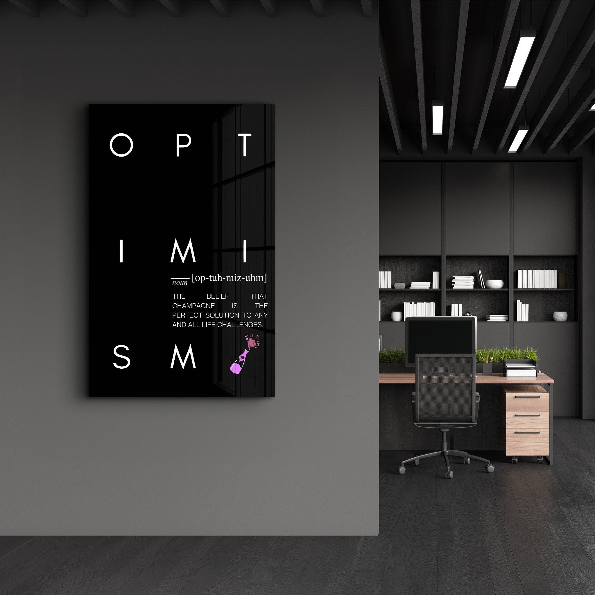 Optimism - Glass Wall Art - Artdesigna