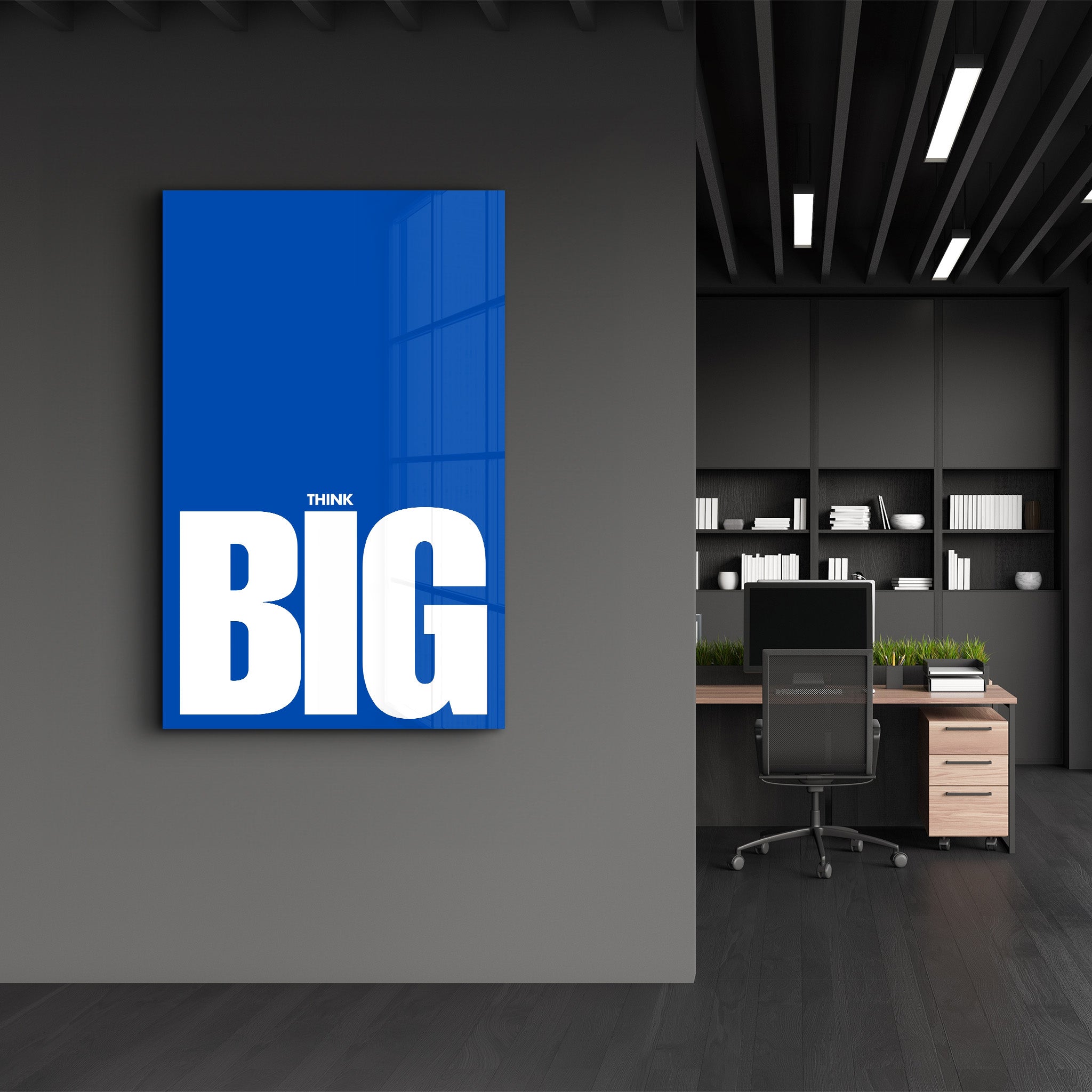 Think BIG | Motivational Glass Wall Art - Artdesigna