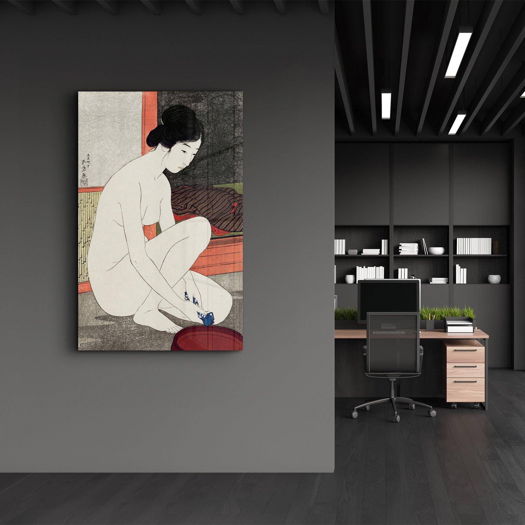 Goyō Hashiguchi art print, Yokugo no onna painting (1915) | Glass Wall Art - Artdesigna