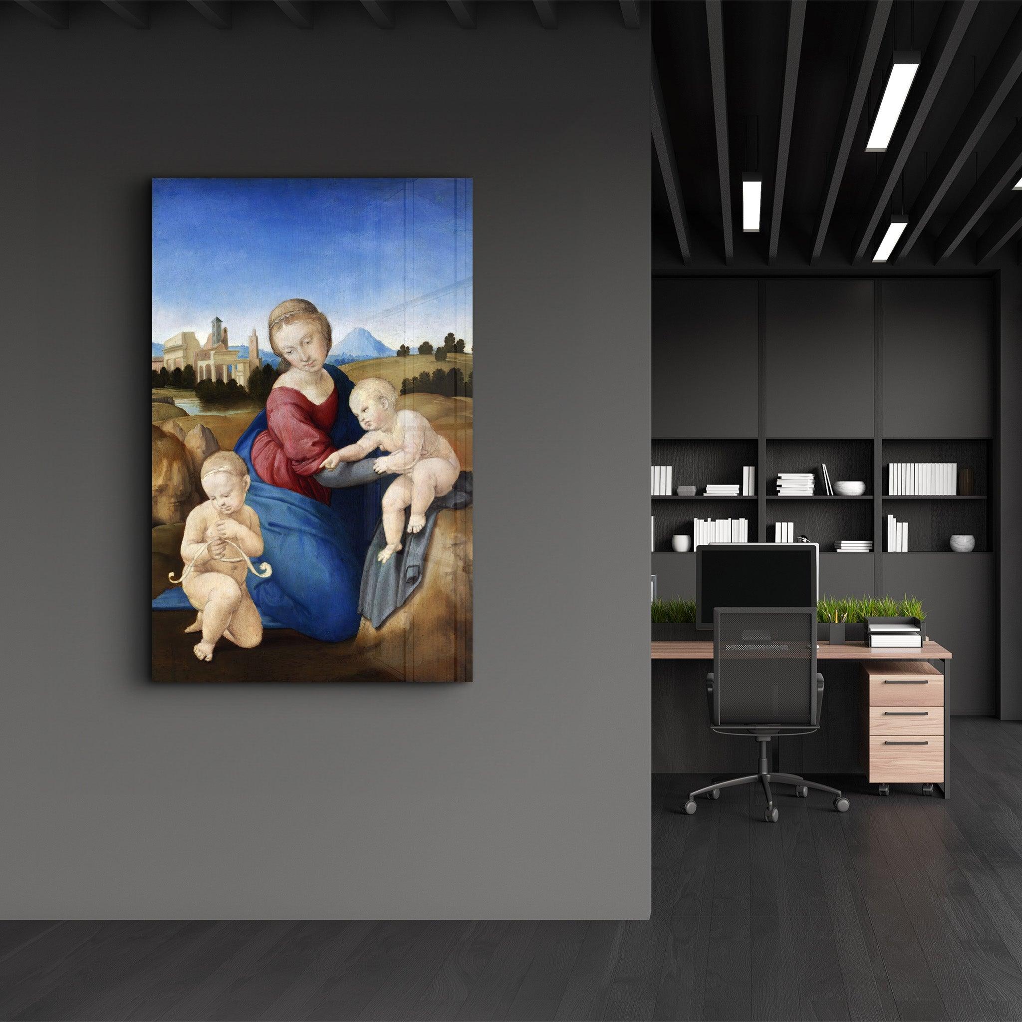 Raphael's Madonna and Child with the Infant Saint John (1508) | Glass Wall Art - Artdesigna