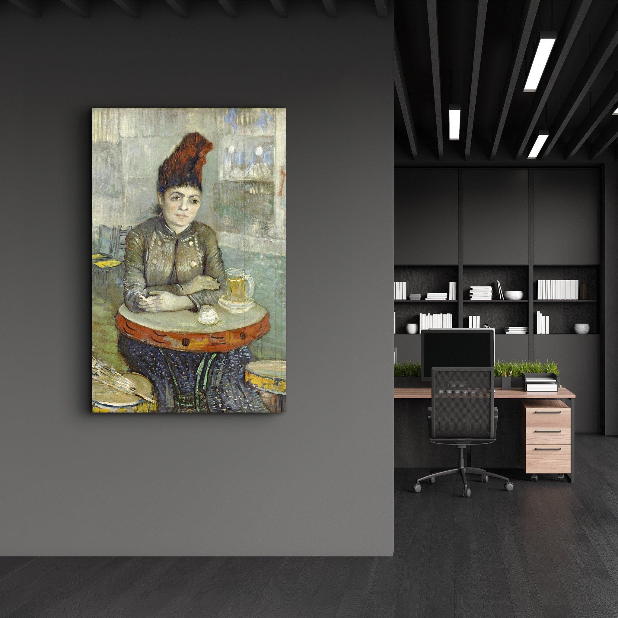 Vincent van Gogh's Agostina Segatori Sitting in the Café du Tambourin (1887–1888) | Glass Wall Art - Artdesigna