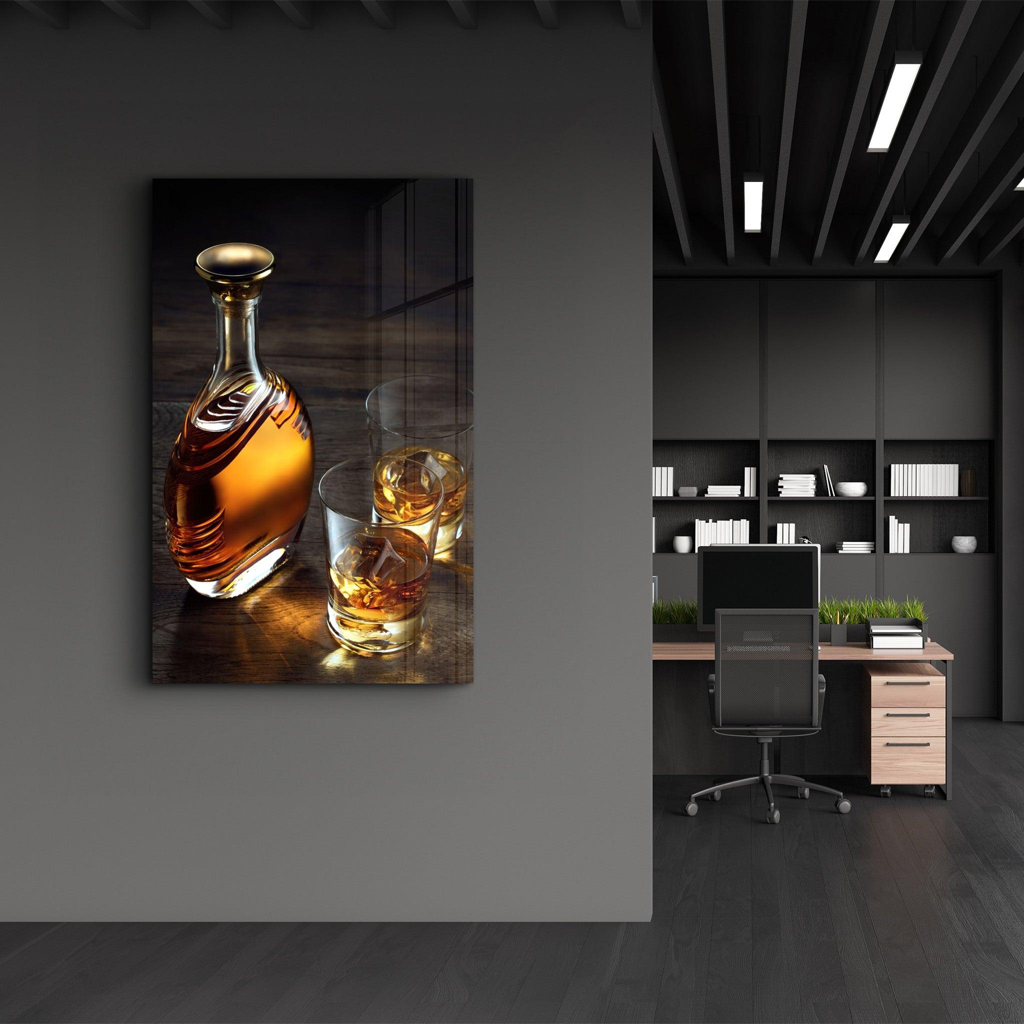 The Whiskey | Glass Wall Art - Artdesigna