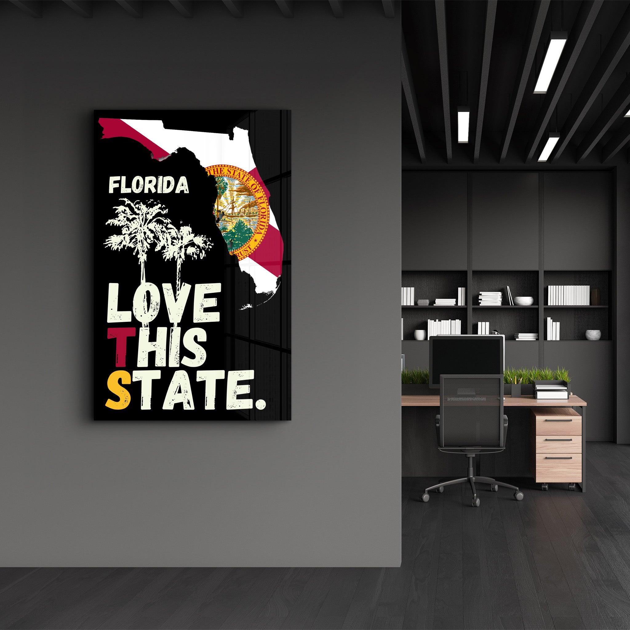 Love This State - Florida | Glass Wall Art - Artdesigna