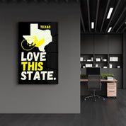 Love This State Texas | Glass Wall Art - Artdesigna