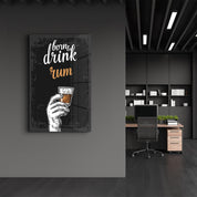 Born to Drink - Rum | Glass Wall Art - Artdesigna