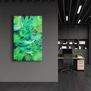 Greeny - Hand-drawn Image | Glass Wall Art - Artdesigna