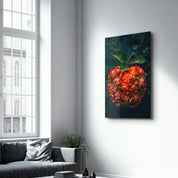 Apple Flowers - Contemporary Glass Wall Art - Artdesigna