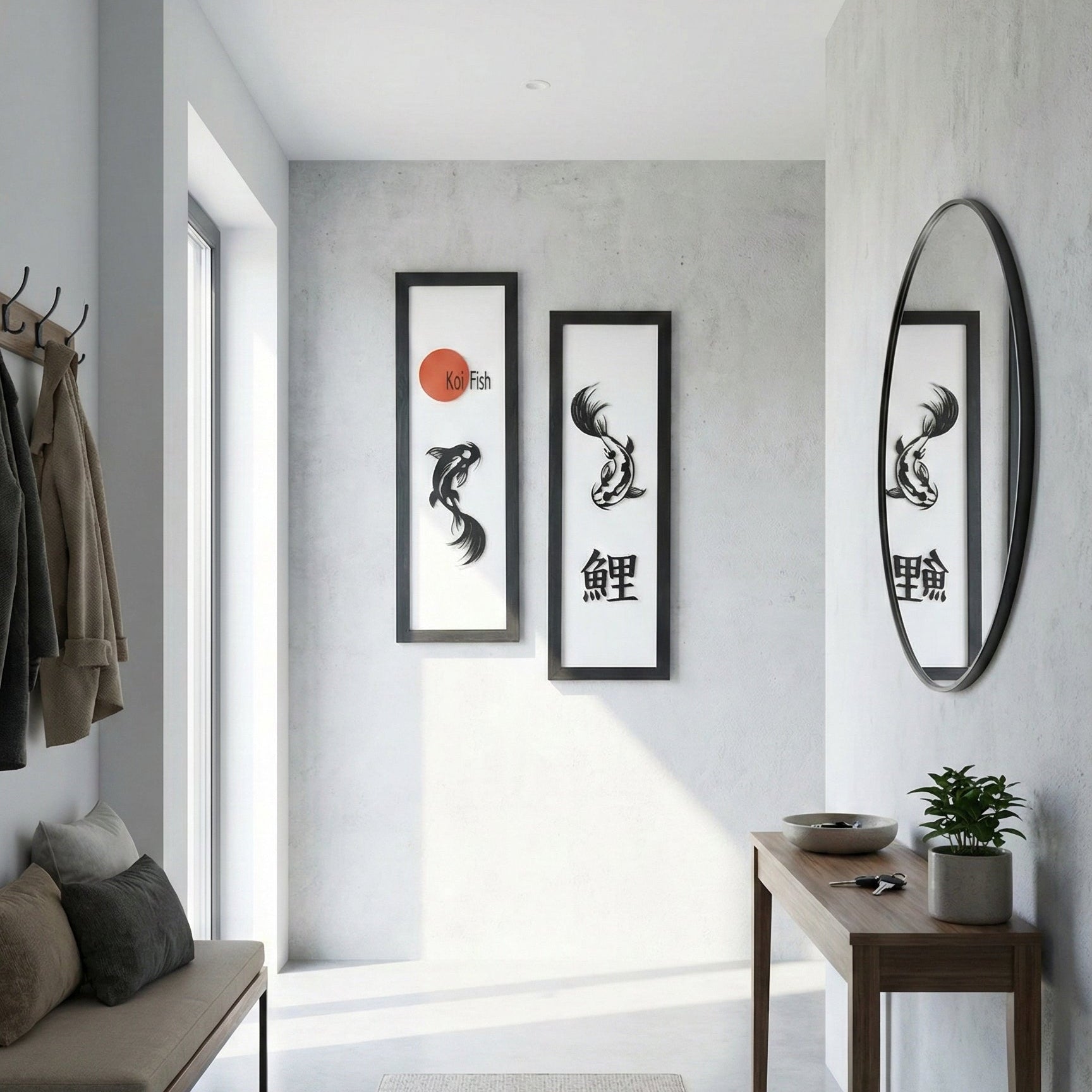 KOI FISH – 2 Piece Wooden Wall Art Set