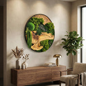 Organic Oasis | Premium Moss and Olive Wood Wall Decor