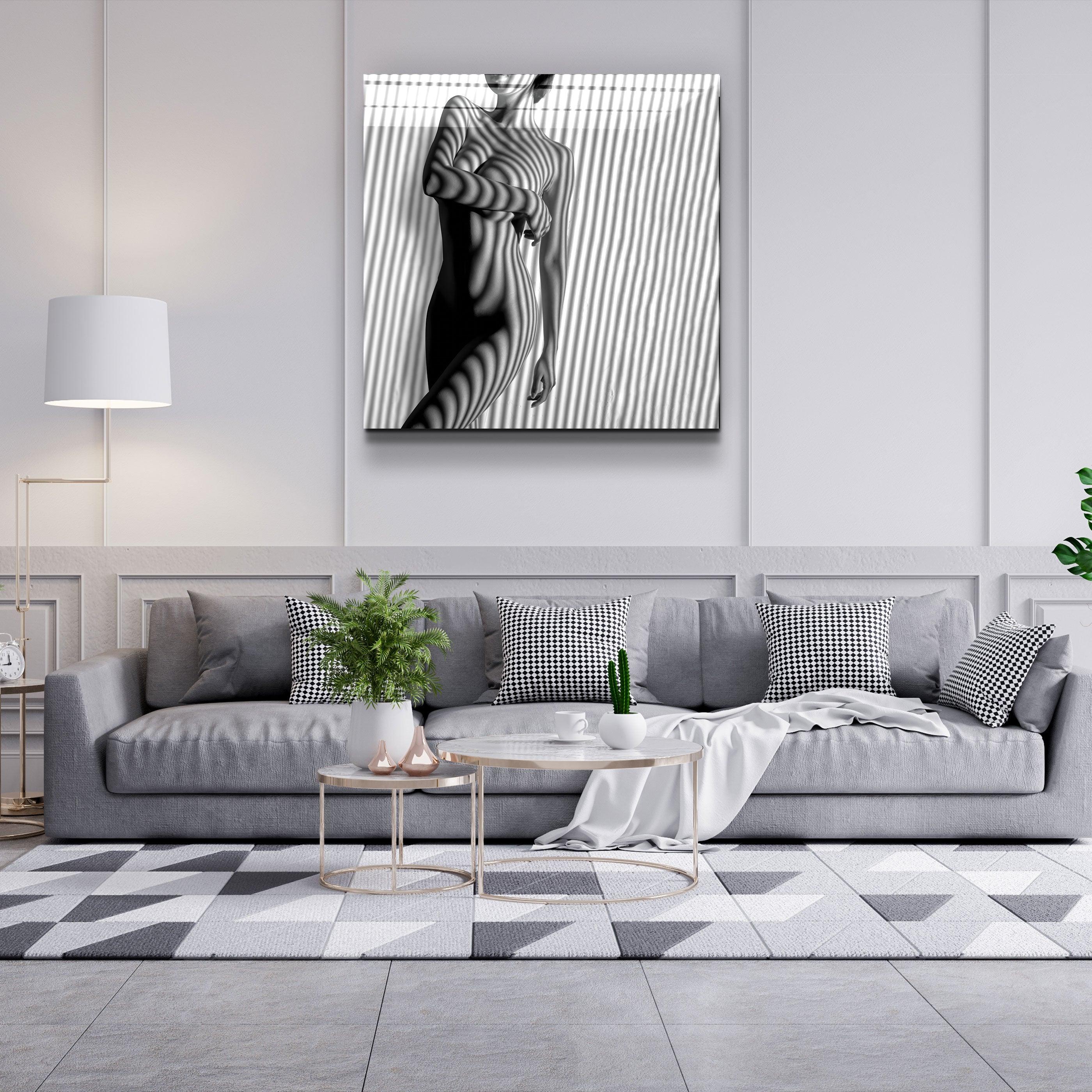 ."Naked Shadows V2". Designers Collection Glass Wall Art - ArtDesigna Glass Printing Wall Art