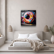 ."Big Donut on the Street". Designers Collection Glass Wall Art - ArtDesigna Glass Printing Wall Art