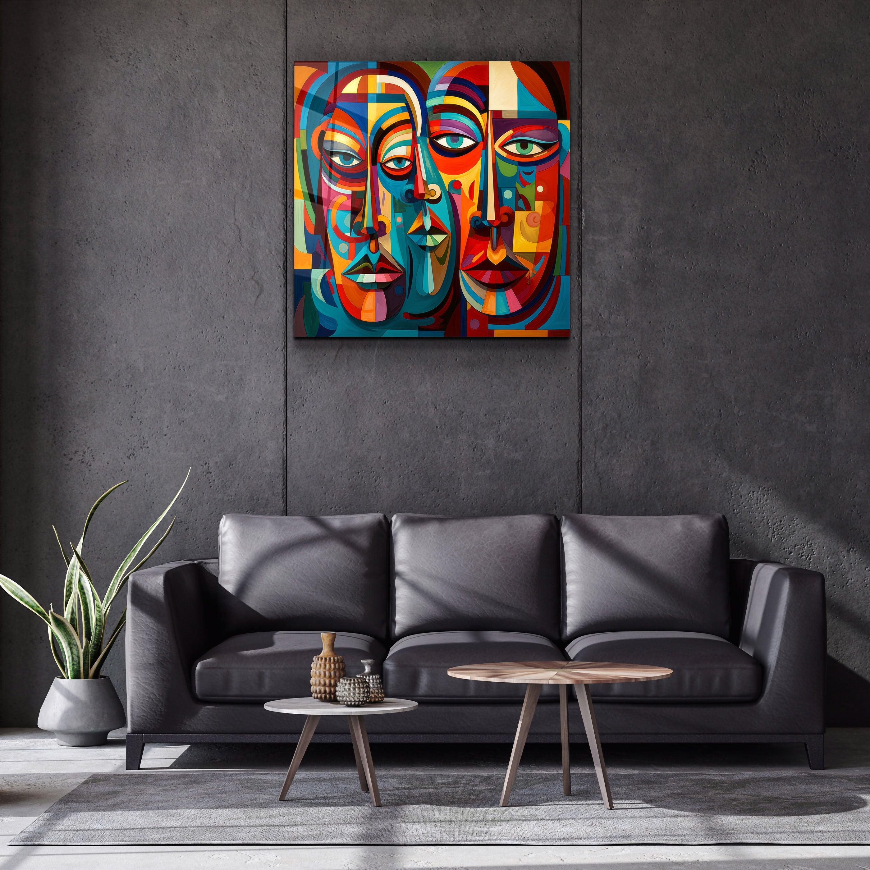 ."Abstract Faces". Designers Collection Glass Wall Art - ArtDesigna Glass Printing Wall Art