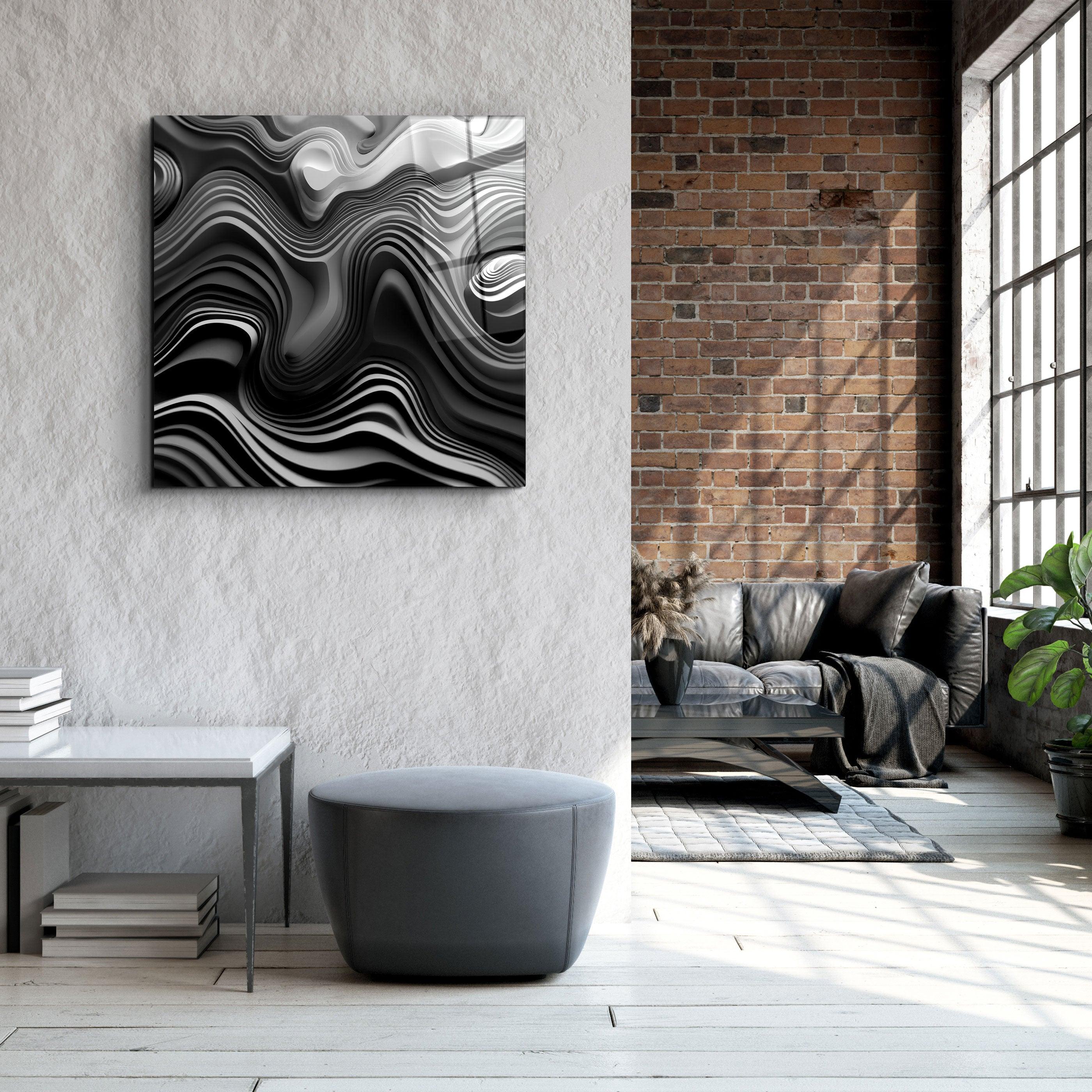 ."Grey Layers". Designers Collection Glass Wall Art - ArtDesigna Glass Printing Wall Art