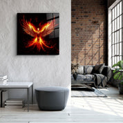 ."Phoenix - Guard of the Secret World". Designers Collection Glass Wall Art - ArtDesigna Glass Printing Wall Art