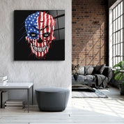 ."American Skull". Designers Collection Glass Wall Art - ArtDesigna Glass Printing Wall Art