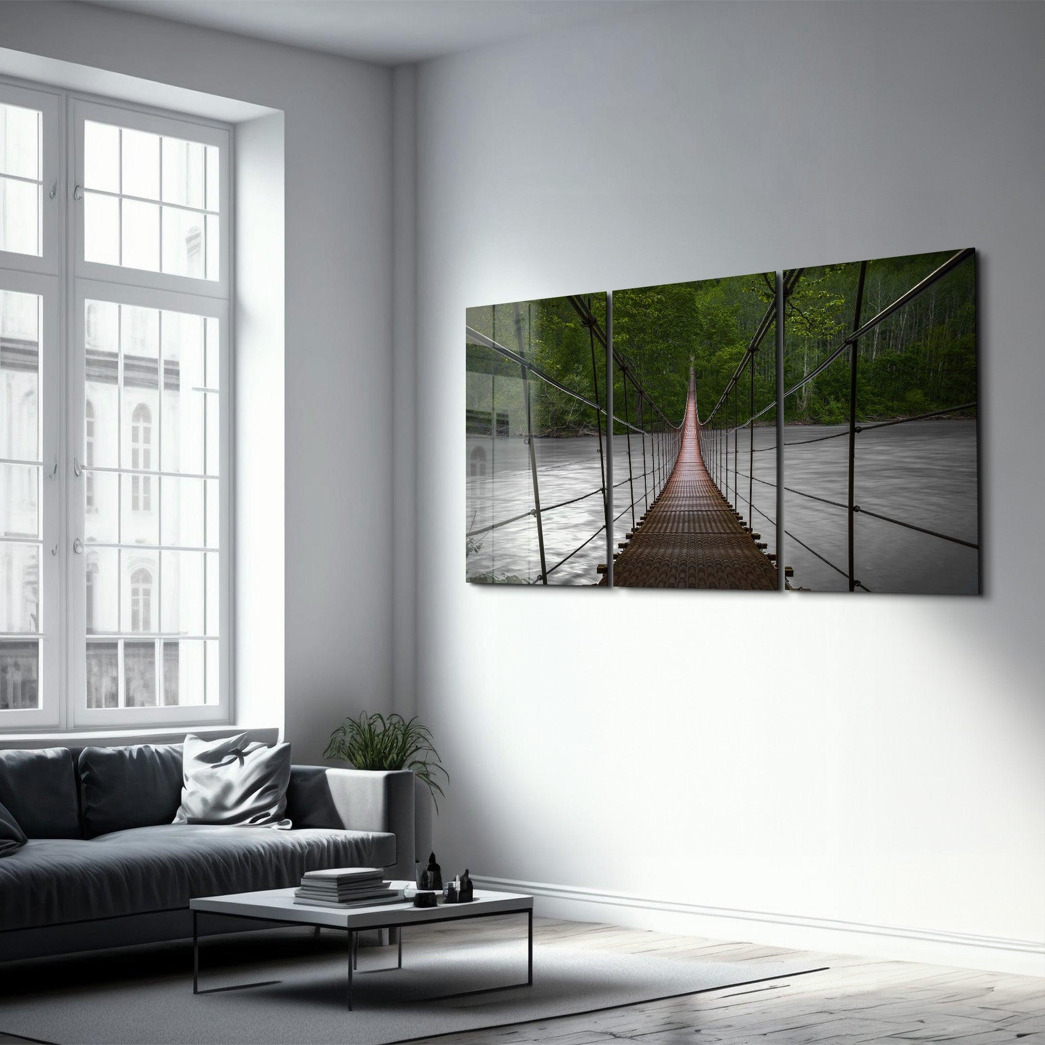 ・"Forest Bridge - Trio"・Glass Wall Art - ArtDesigna Glass Printing Wall Art