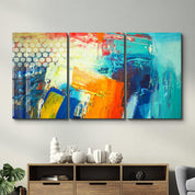 ・"Honeycomb - Trio"・Glass Wall Art - ArtDesigna Glass Printing Wall Art