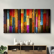 ・"Painted Wood - Trio"・Glass Wall Art - ArtDesigna Glass Printing Wall Art