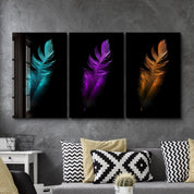 ・"Feathers - Trio"・Glass Wall Art - ArtDesigna Glass Printing Wall Art