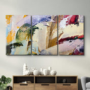 ・"Abstract Oil Paint Patterns - Trio"・Glass Wall Art - ArtDesigna Glass Printing Wall Art