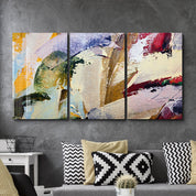 ・"Abstract Oil Paint Patterns - Trio"・Glass Wall Art - ArtDesigna Glass Printing Wall Art