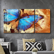 ・"Blue Butterfly - Trio"・Glass Wall Art - ArtDesigna Glass Printing Wall Art