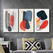 ・"Abstract Shapes and Lines V2 - Trio"・Glass Wall Art - ArtDesigna Glass Printing Wall Art