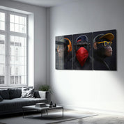 ・"Monkeys Gang - Trio"・Glass Wall Art - ArtDesigna Glass Printing Wall Art