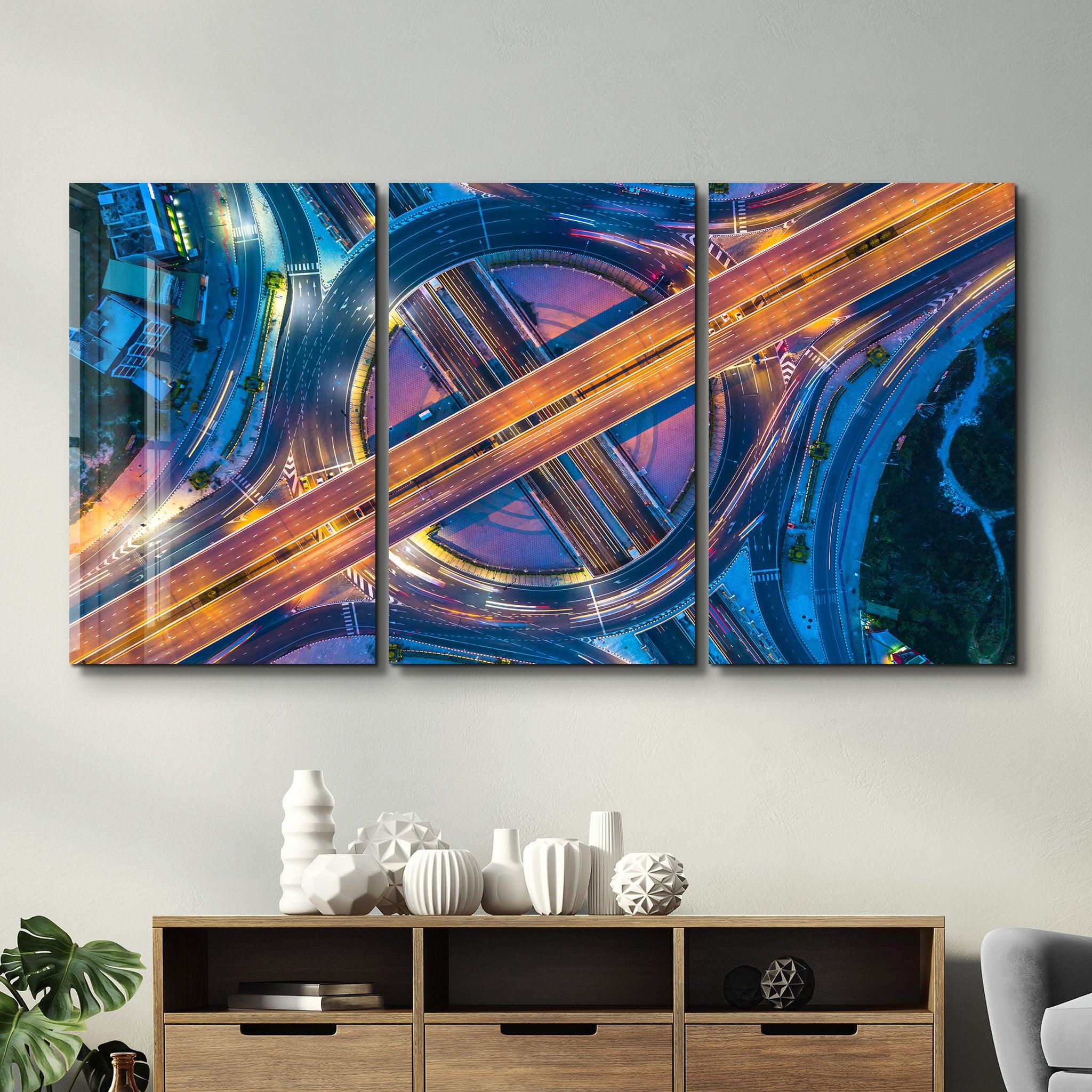 ・"Intersection - Trio"・Glass Wall Art - ArtDesigna Glass Printing Wall Art