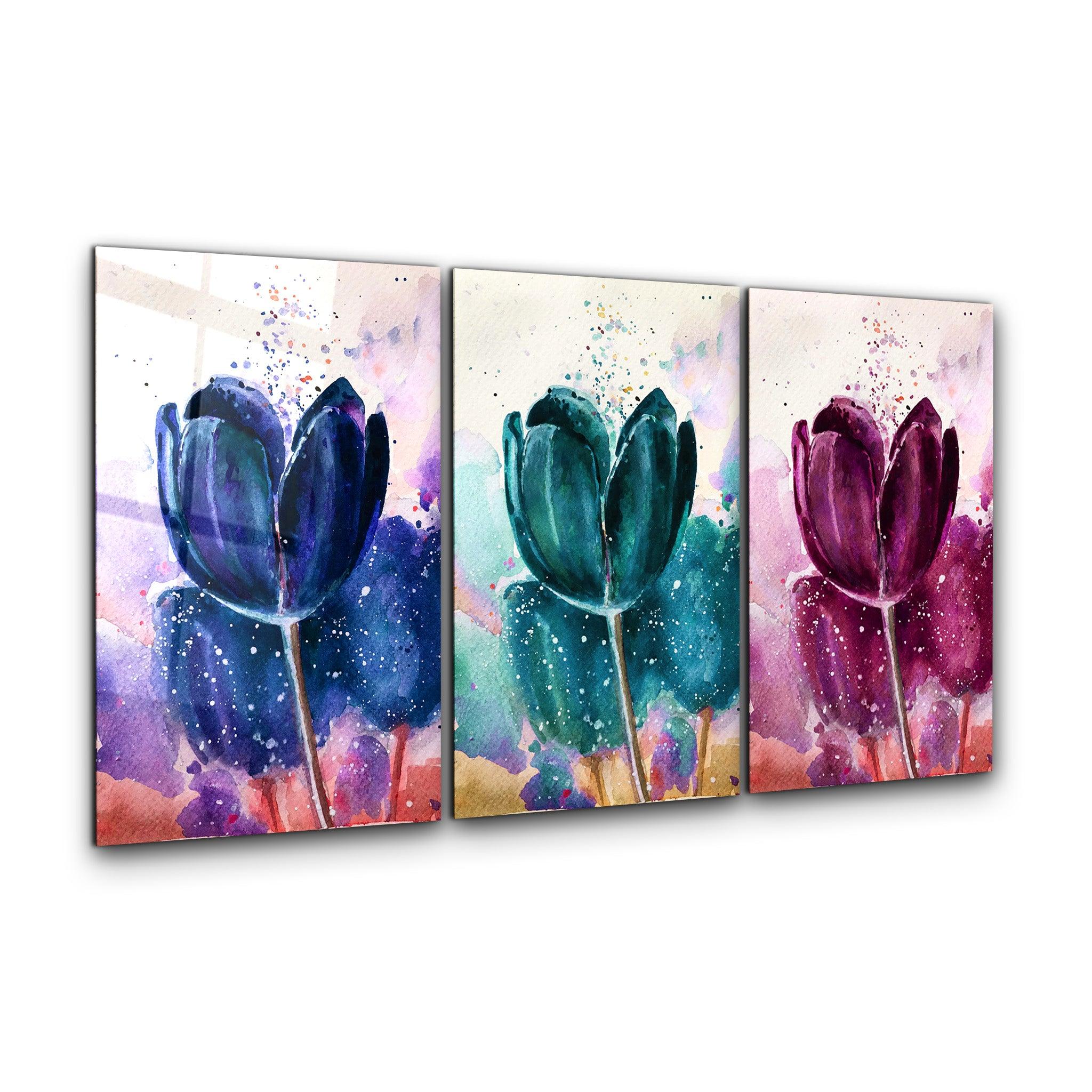 ・"Tulips - Trio"・Glass Wall Art - ArtDesigna Glass Printing Wall Art