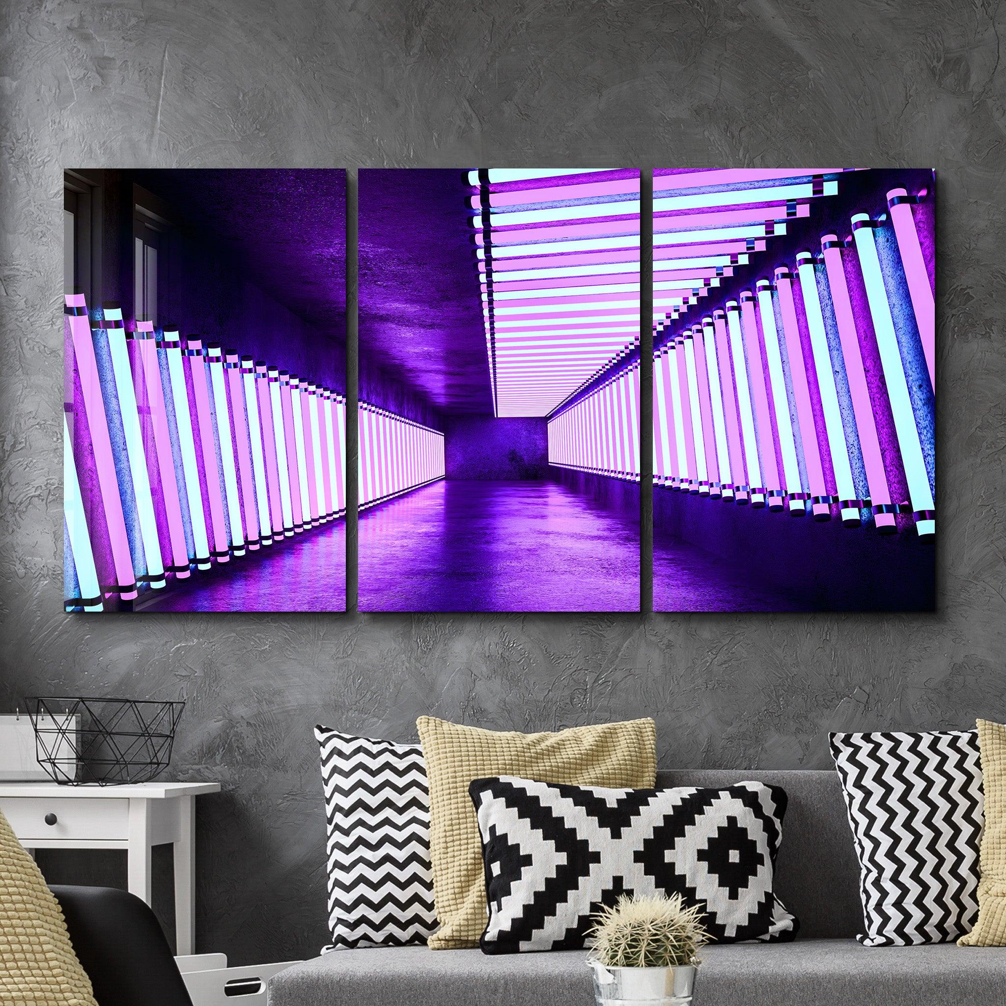 ・"Neon Road - Trio"・Glass Wall Art - ArtDesigna Glass Printing Wall Art