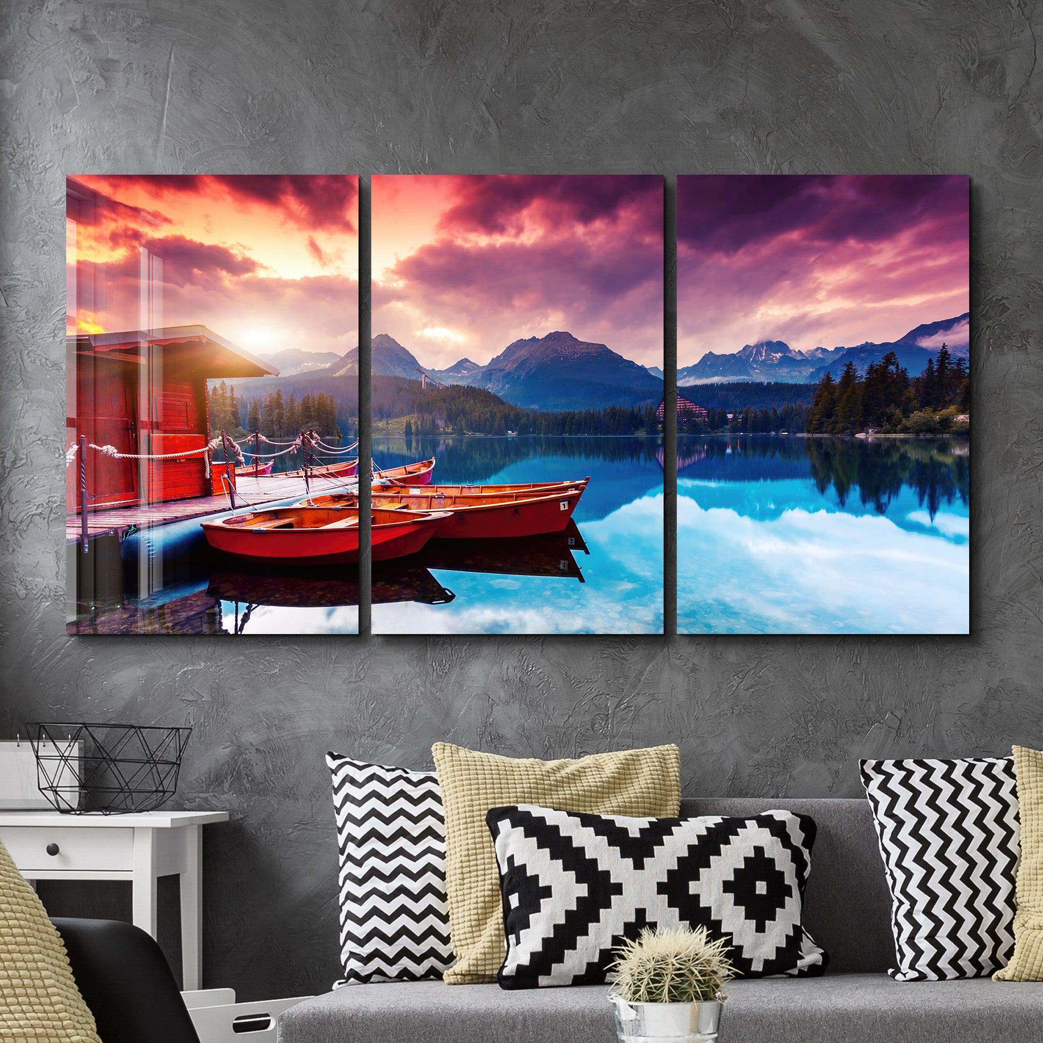 ・"Silent Lake V1 - Trio"・Glass Wall Art - ArtDesigna Glass Printing Wall Art