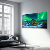 ・"Aurora Borealis - Northern Lights - Trio"・Glass Wall Art - ArtDesigna Glass Printing Wall Art