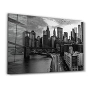 Empty Road in Downtown | Glass Wall Art