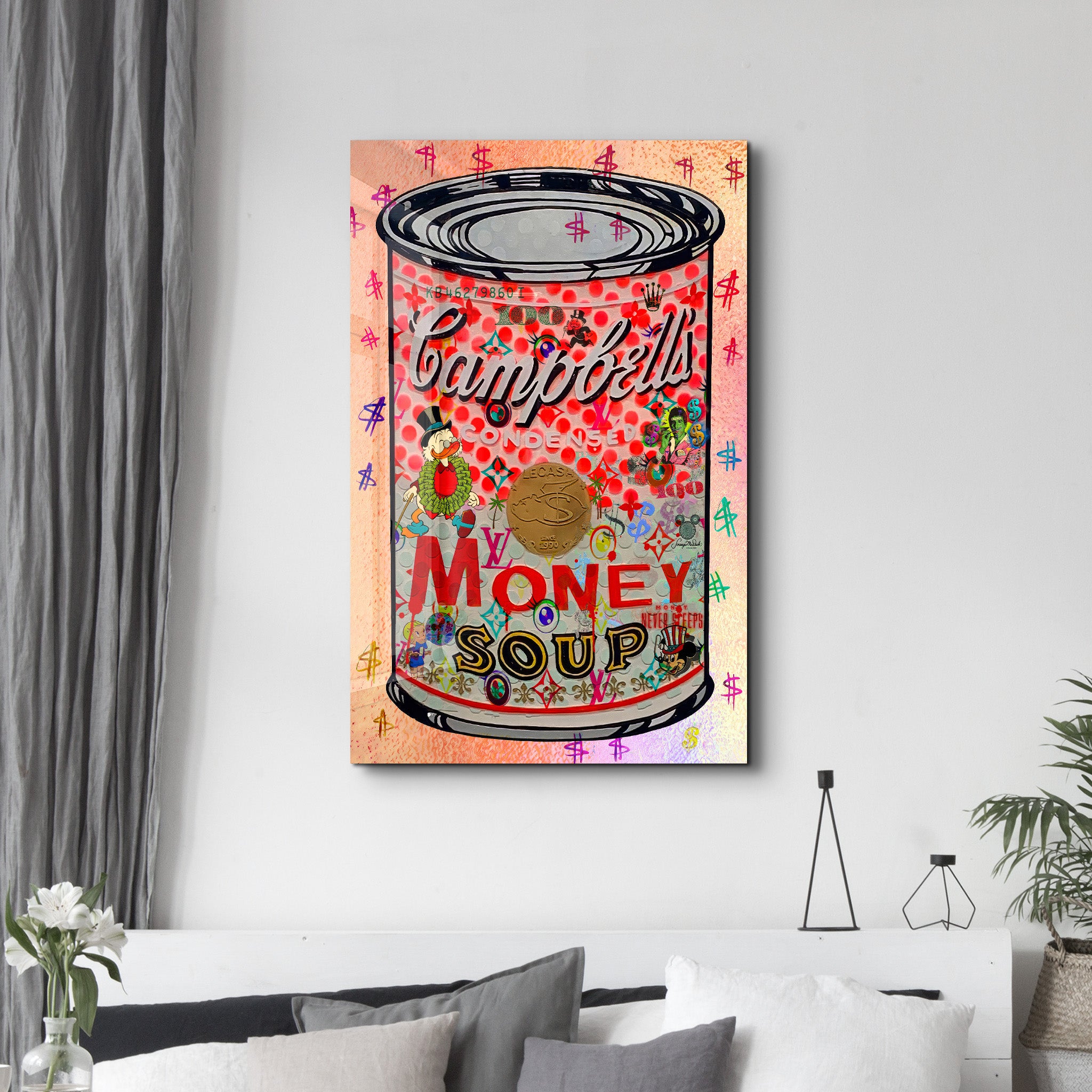 Money Soup by Mr. Pablo Costa – Glass Wall Art
