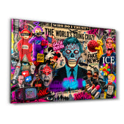The world's going crazy by Mr. Pablo Costa | Glass Wall Art