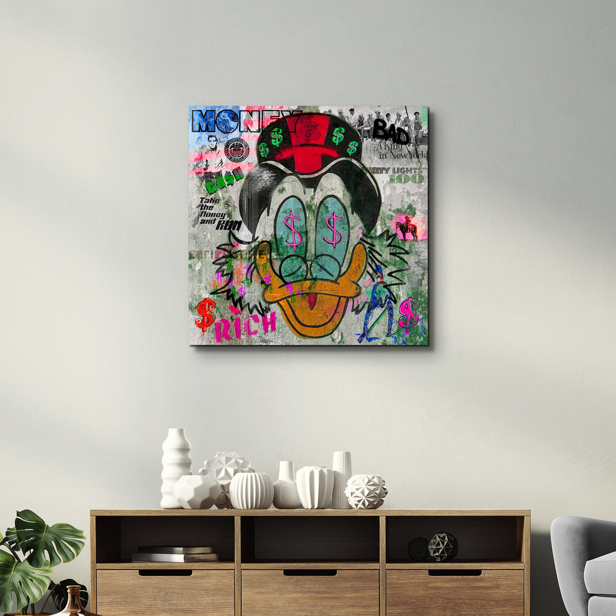 Money Talks by Mr. Pablo Costa | Glass Wall Art