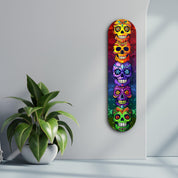 Sugar Skulls V2 | Glass Wall Art - Artdesigna