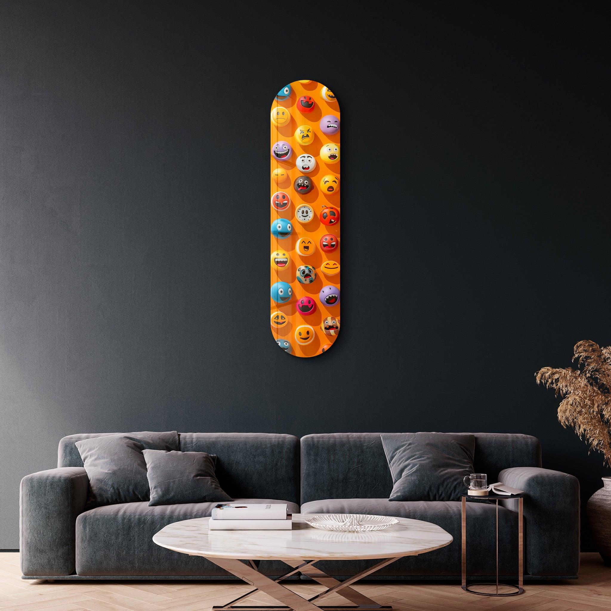 Lots of Smileys 1 | Glass Wall Art - Artdesigna