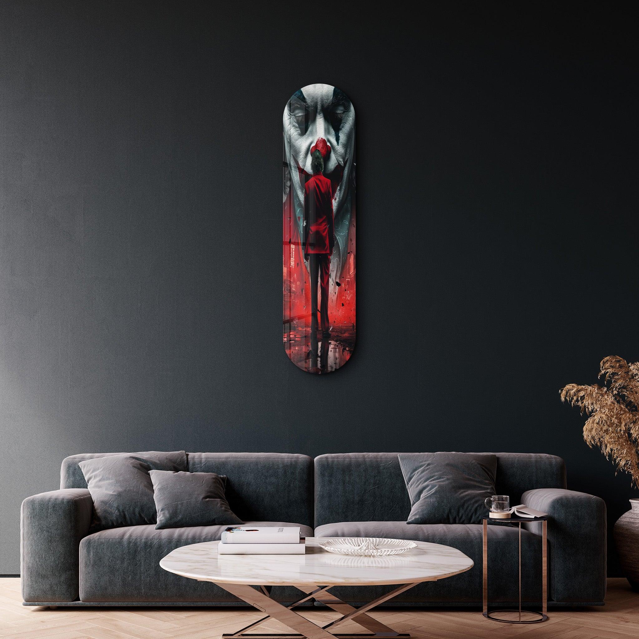 Joker in Red Suits Fan Art | Glass Wall Art - Artdesigna