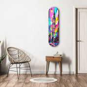 London Skateboard | Glass Wall Art - Artdesigna