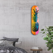 Ananas Pink Orange| Glass Wall Art - Artdesigna